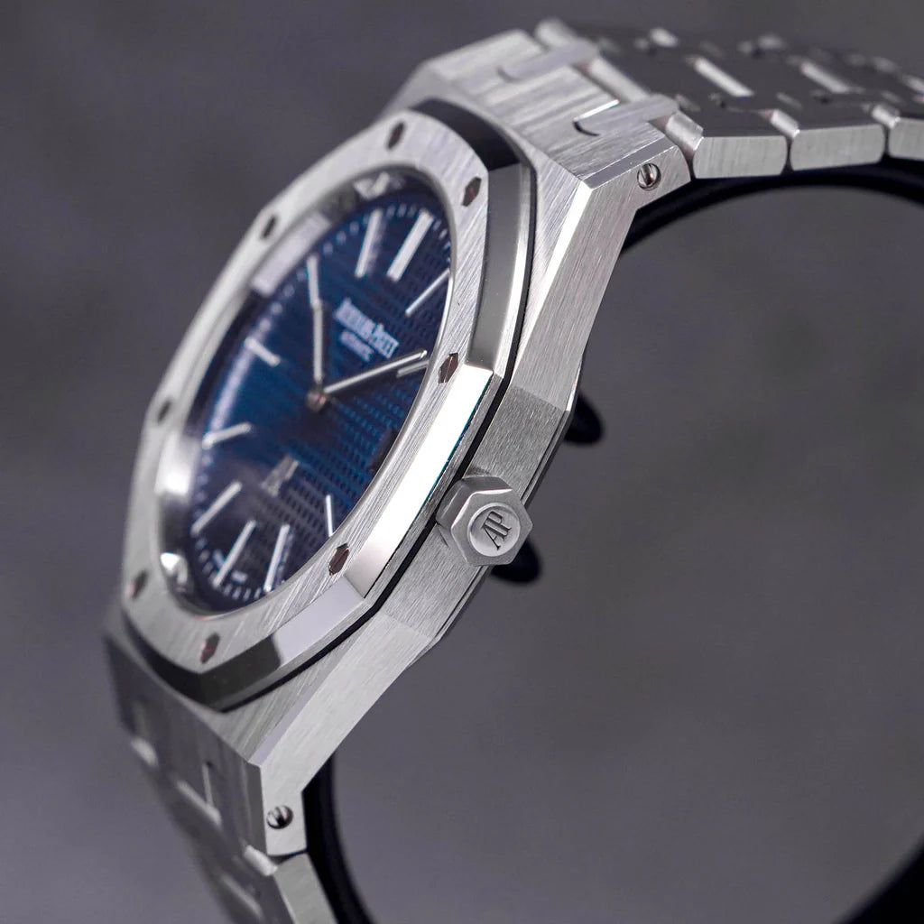 Silver Audemars Piguet With Blue Dial 2