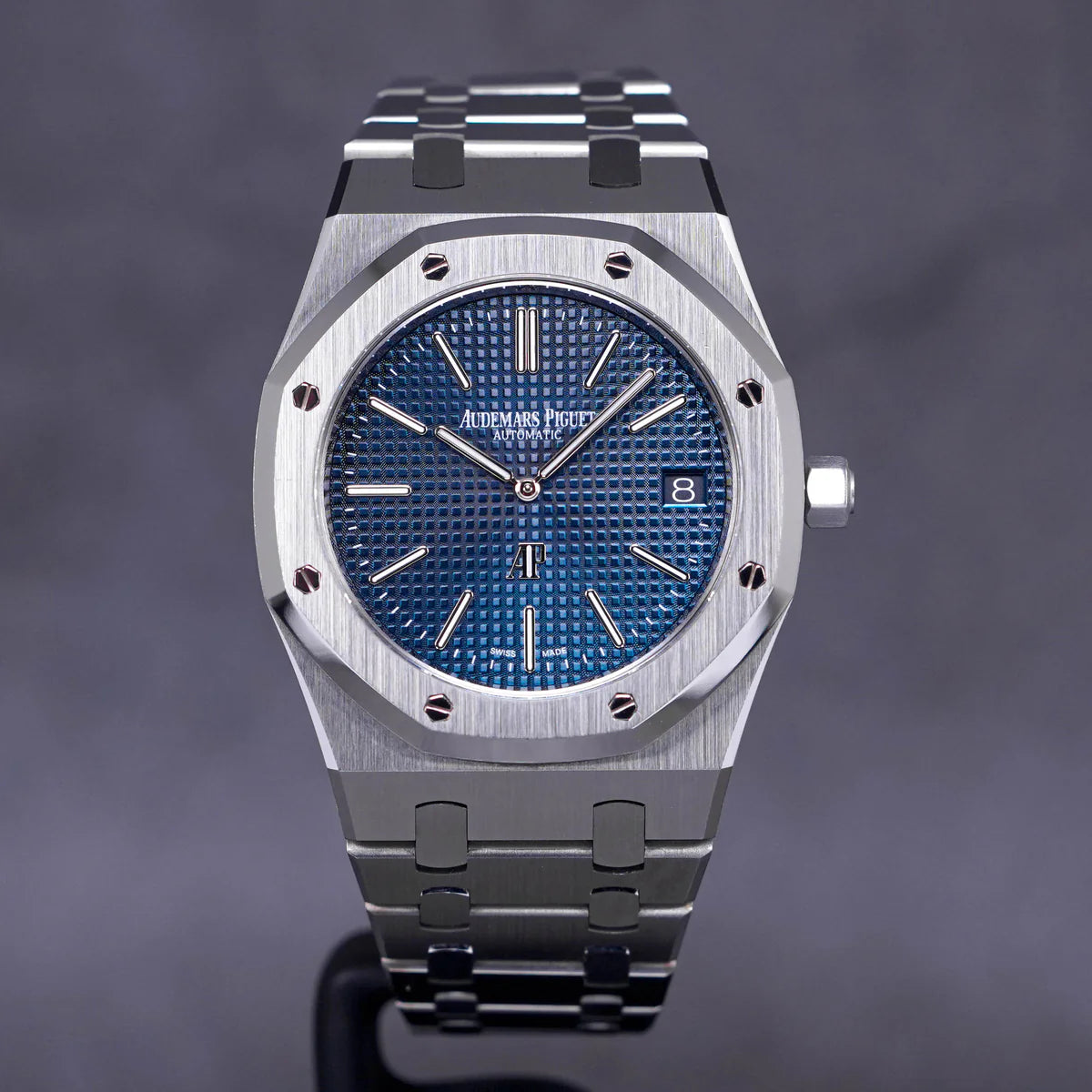 Silver Audemars Piguet With Blue Dial 2