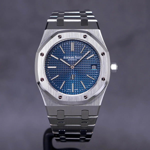 Silver Audemars Piguet With Blue Dial 2