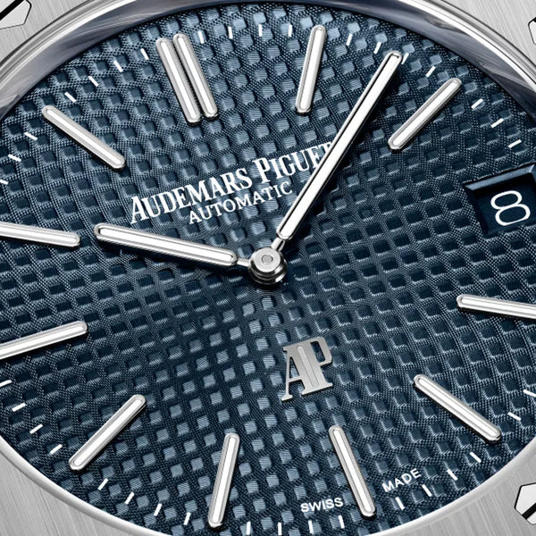 Silver Audemars Piguet With Blue Dial