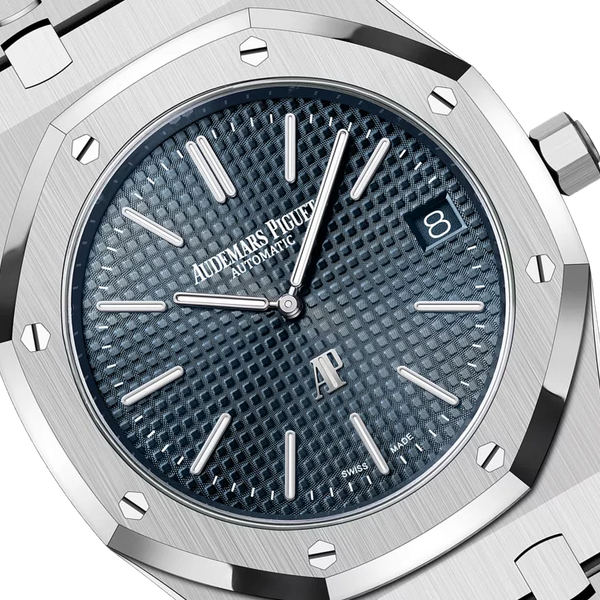 Silver Audemars Piguet With Blue Dial